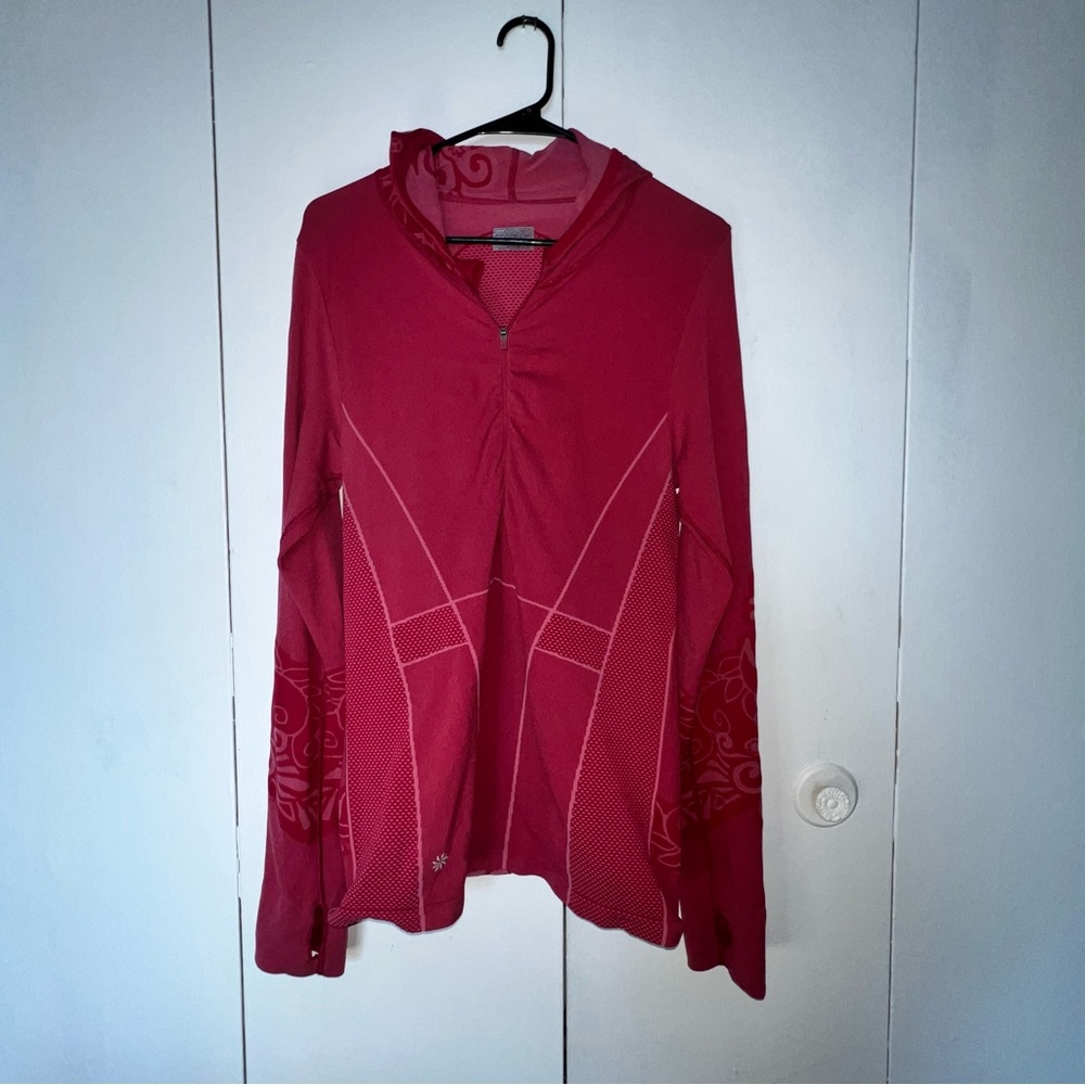 Athleta Pink Sporty and Casual Wear Tribal Design Hoodie Size XL